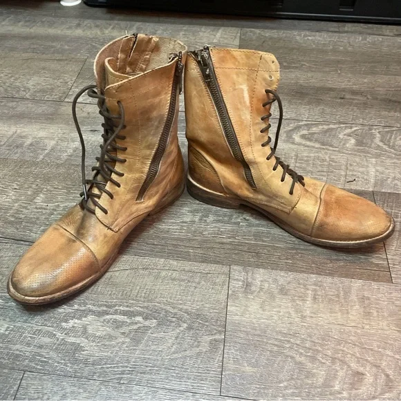 BED|STU Rustic Brown Lace-Up Leather Boots size 9 - Picture 3 of 10
